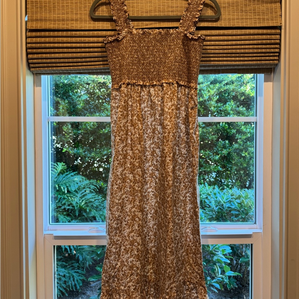 Rails Brown and Cream Midi Dress